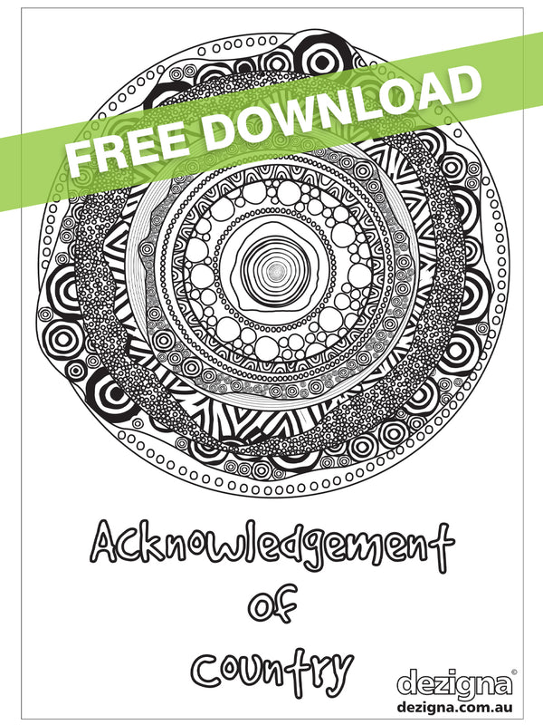 FREE DOWNLOAD - Acknowledgement of Country - A4 Colouring Sheet